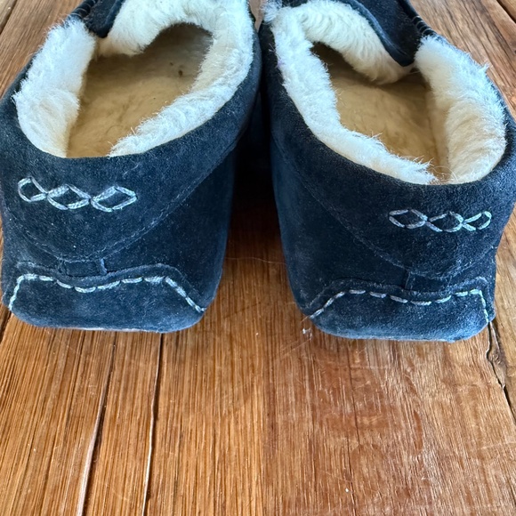 Navy Blue Suede UGG Slippers - Picture 3 of 4